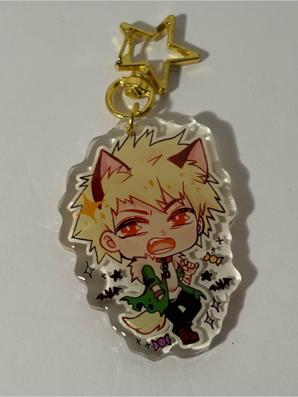 Werewolf Katsuki Bakugo My Hero Academia Halloween Costume Double Sided Keychain
